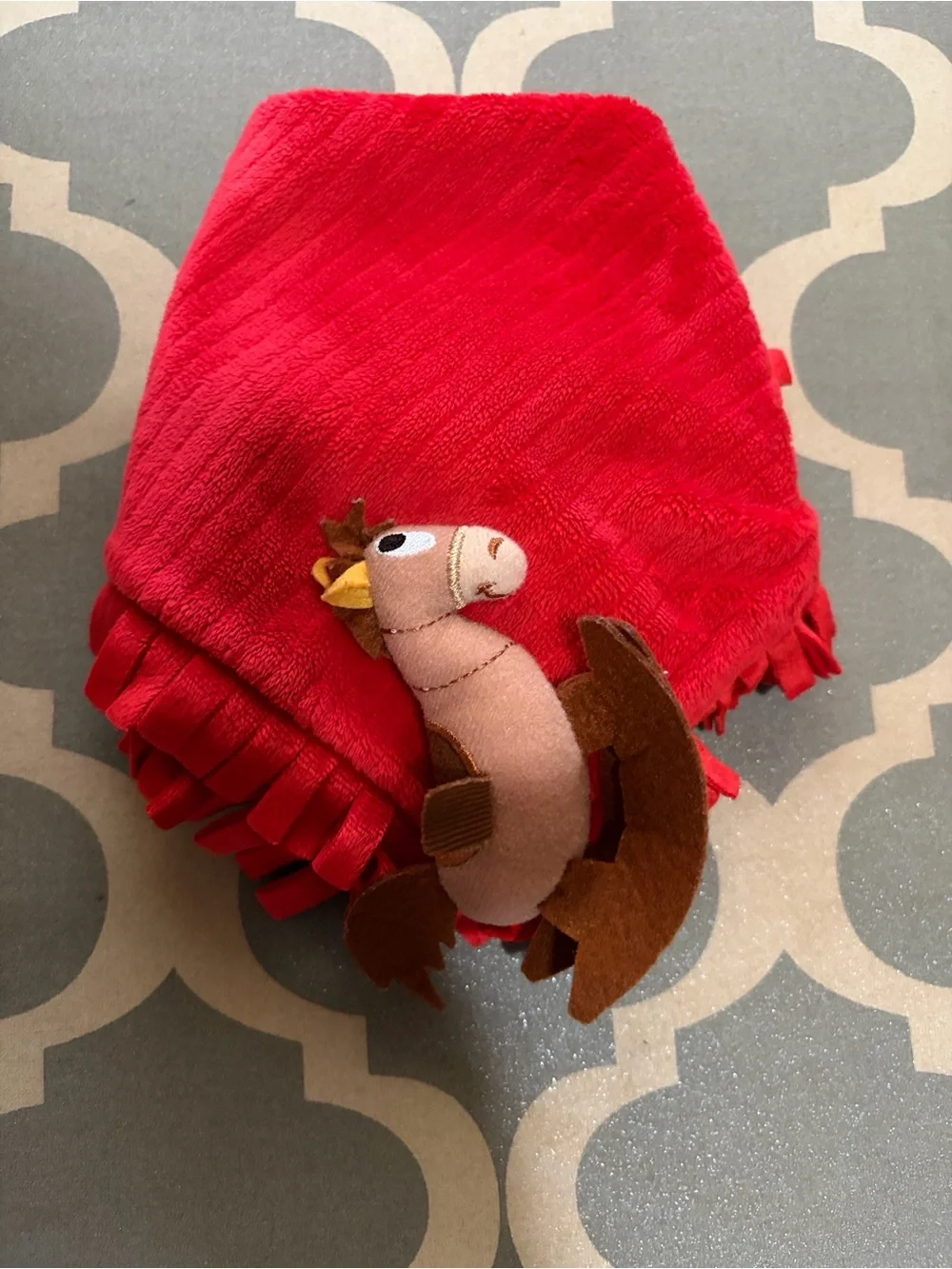 Disney Bright Red Plush Corner Bird Security Bib